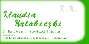 klaudia malobiczki business card